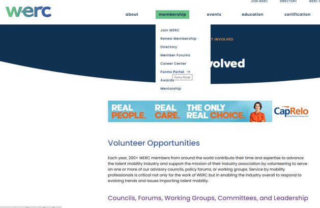 Step 1 - Go to Membership and click on Forms Portal