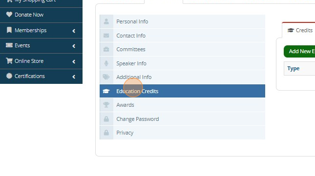 How to Add CE Credits to My Profile - Step 2