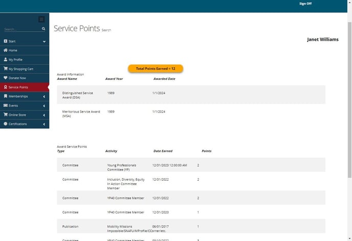 Access Service Points on Worldwide ERC Portal - Step 3